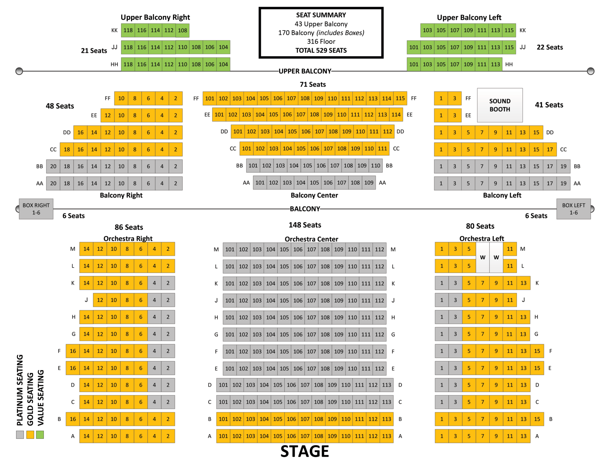 Ted Shawn Theater Seating Chart